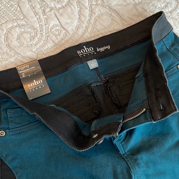 NWT NY&CO Color Block Legging Soho  Jeans - Picture 5 of 9